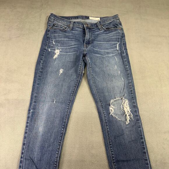 Pistola Jeans Women Blue Distressed Straight Denim Stretchy made In U.S.A 28 - Picture 3 of 9
